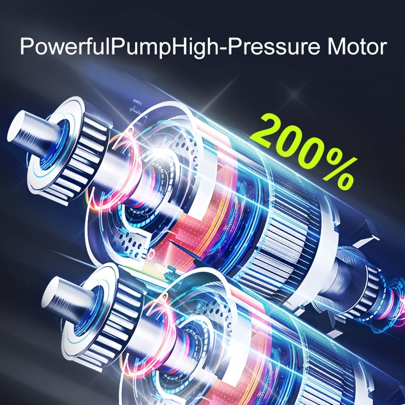 Portable Air Compressor with LCD Screen and LED Light – 150 PSI Inflator for Cars, Bikes, and Sports Equipment