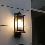 Vintage Black Outdoor Wall Lantern - Classic Rectangular Design for Gardens