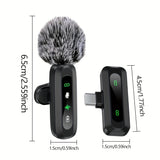 Wireless Lavalier Microphone with USB-C Connectivity for Smartphones and Tablets – Compact Design, Ideal for Podcasts and Vlogs