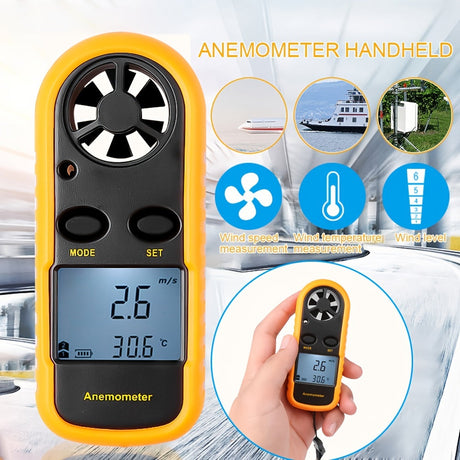 Digital Wind Speed Meter with Clear LCD Display – Portable Wind Speedometer for Outdoor Activities