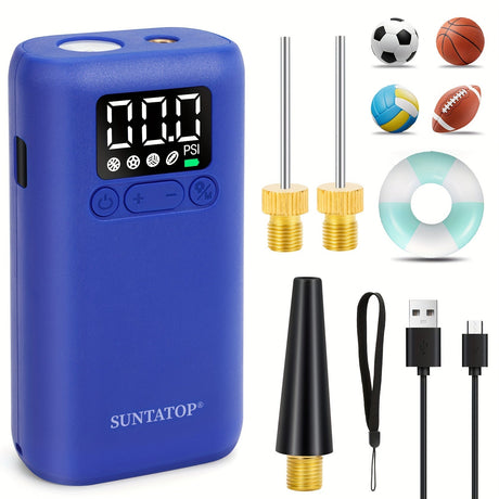 Automatic Electric Ball Pump with 20 PSI Capacity, LED Light for Footballs and Basketballs – Compact and Portable Inflator