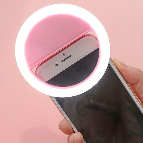LED Selfie Ring Light with Rechargeable Battery – Perfect Circle Light for Makeup and Photography, Compatible with Phones and Computers
