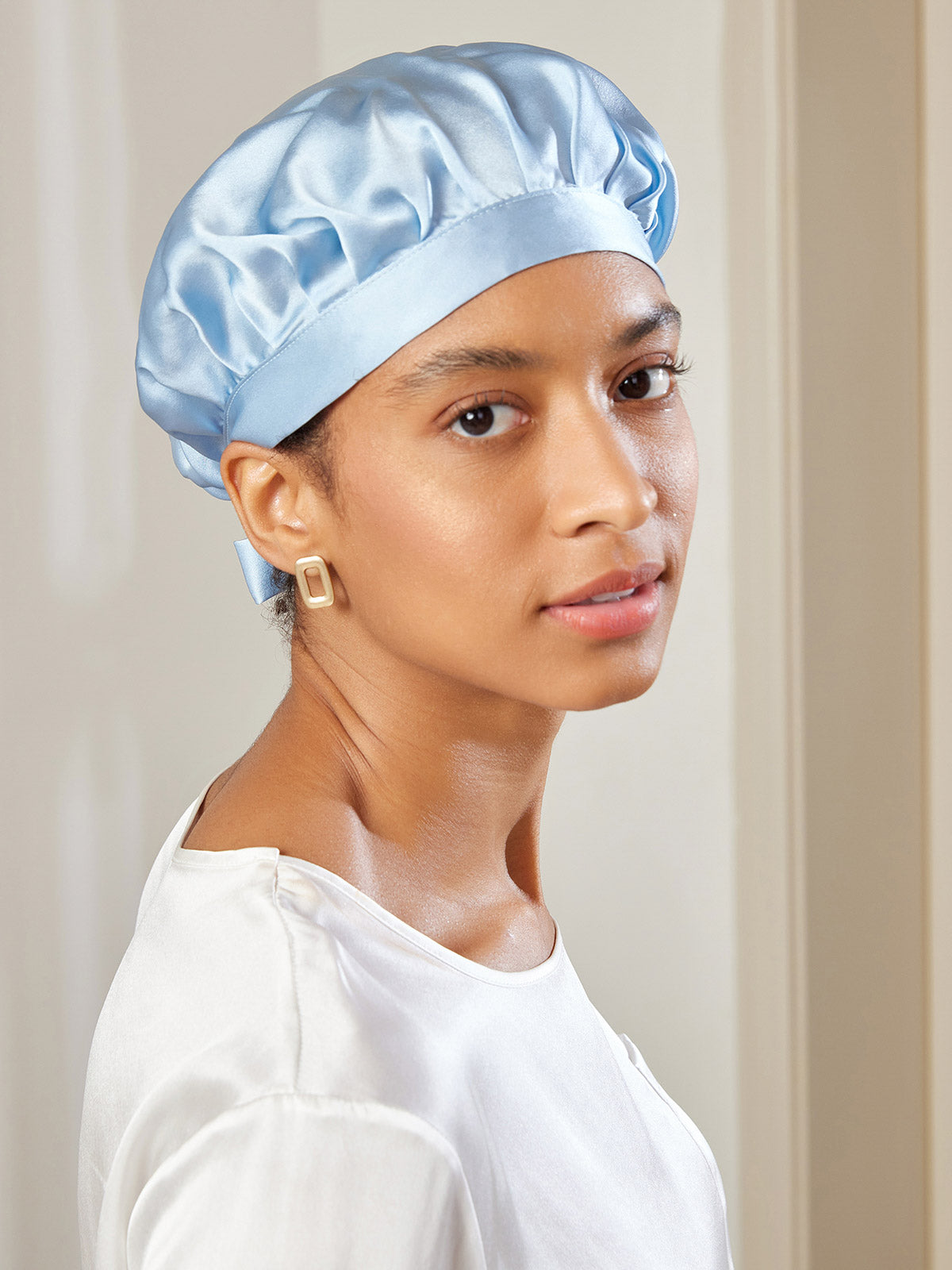 SilkCrown - Classic Silk Sleep Cap with Ribbon