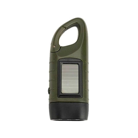 Solar-Powered Waterproof Flashlight with Manual Charging – Compact Emergency LED Light for Outdoor and Home Use