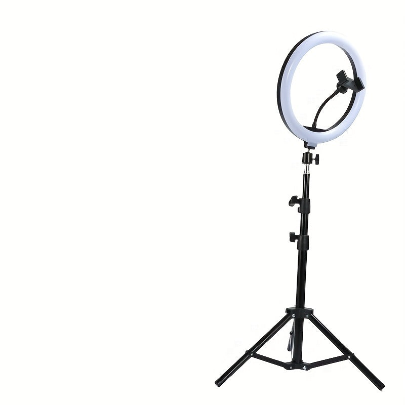 LED Ring Light with Adjustable Tripod and Phone Holder for Selfies and Video Recording