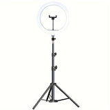 LED Ring Light with Adjustable Tripod and Phone Holder for Selfies and Video Recording