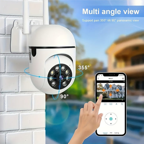 Smart Wireless Security Camera with 1080p HD Resolution, Color Night Vision, Two-Way Audio, Indoor/Outdoor Use