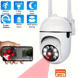 Smart Wireless Security Camera with 1080p HD Resolution, Color Night Vision, Two-Way Audio, Indoor/Outdoor Use