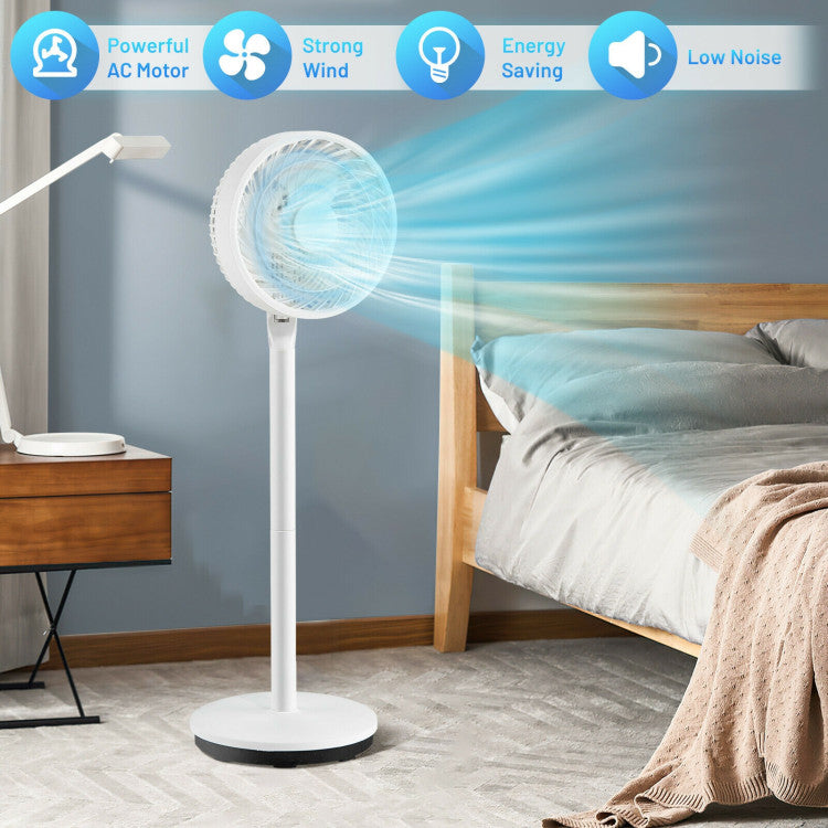 9-Inch Standing Fan with Oscillation – Portable Pedestal Unit with Adjustable Speeds & Height | Quiet Flow | For Bedroom & Workspace