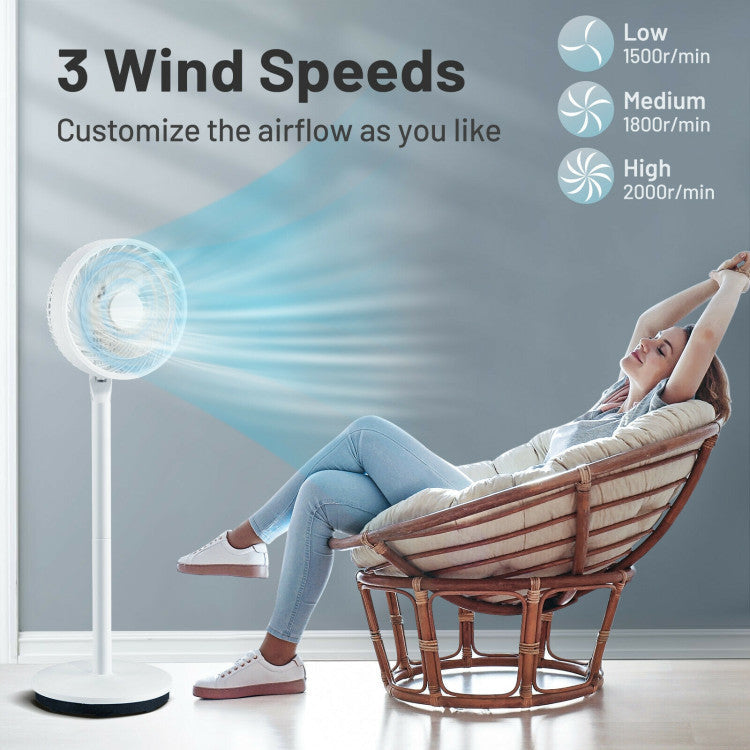 9-Inch Standing Fan with Oscillation – Portable Pedestal Unit with Adjustable Speeds & Height | Quiet Flow | For Bedroom & Workspace