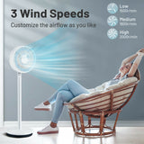 9-Inch Standing Fan with Oscillation – Portable Pedestal Unit with Adjustable Speeds & Height | Quiet Flow | For Bedroom & Workspace