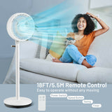 9-Inch Standing Fan with Oscillation – Portable Pedestal Unit with Adjustable Speeds & Height | Quiet Flow | For Bedroom & Workspace