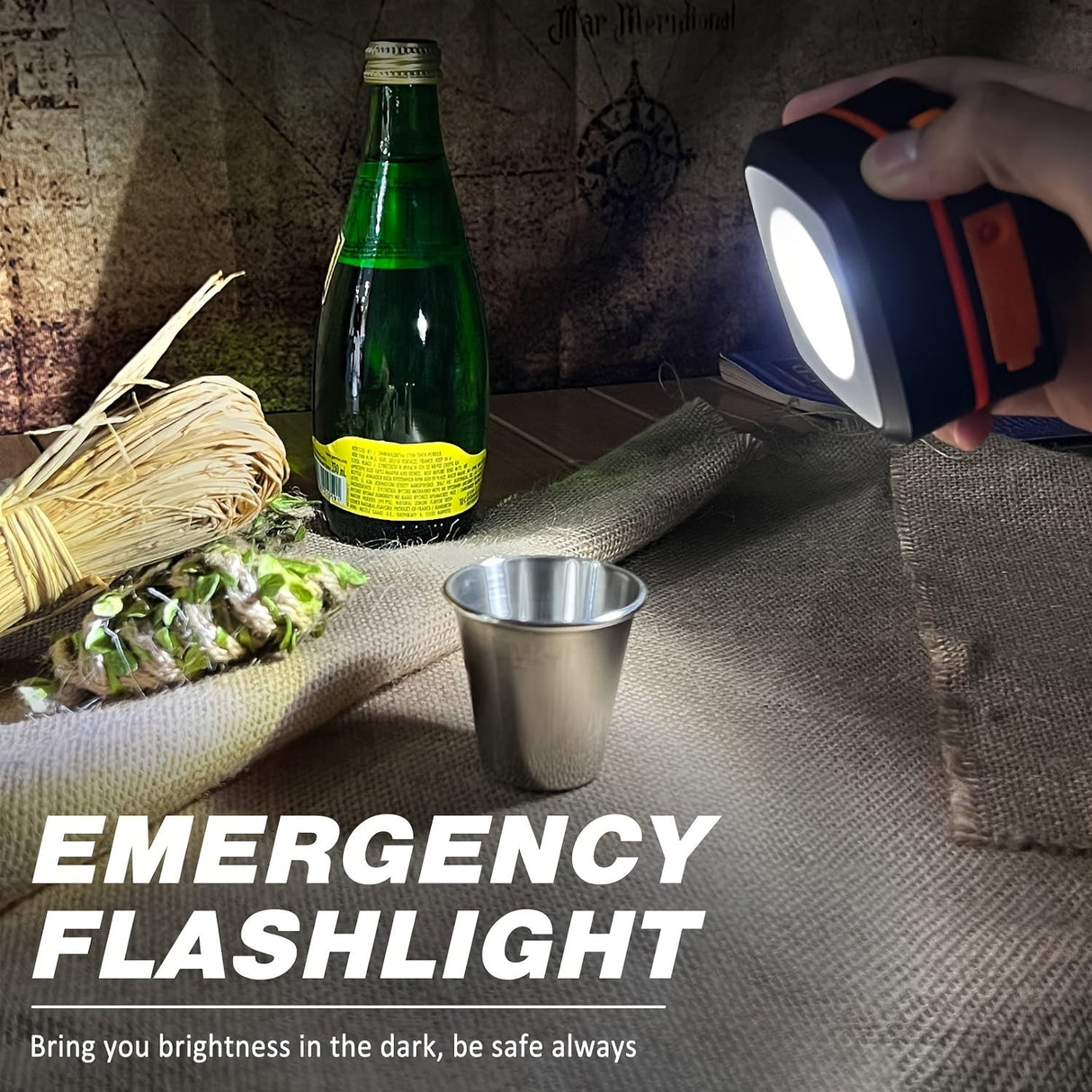 Rechargeable LED Camping Lantern - Compact Foldable Light for Outdoor Adventures and Emergencies