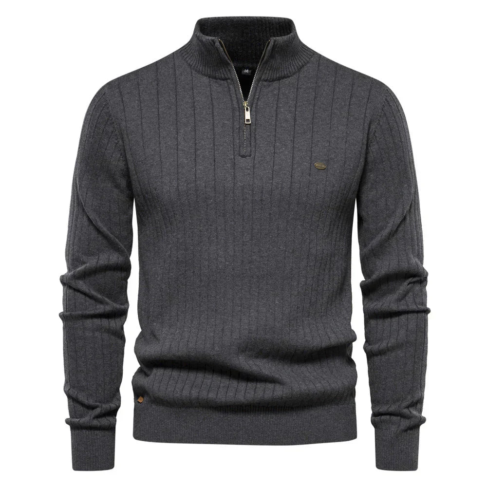 MetroWarm - Sophisticated Men's Zip Sweater for a Trendy Fall Look