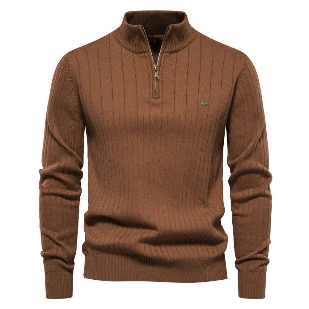 MetroWarm - Sophisticated Men's Zip Sweater for a Trendy Fall Look