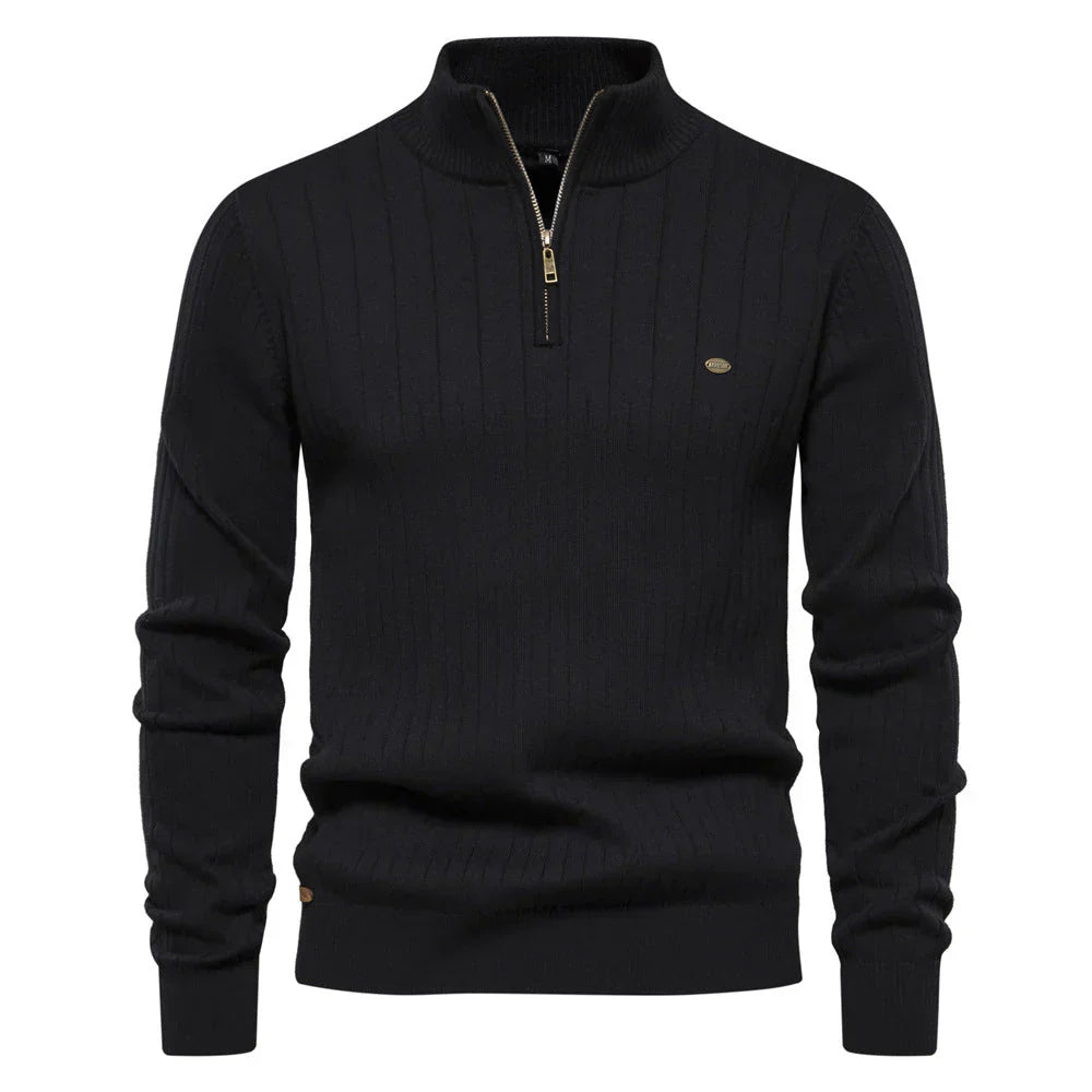 MetroWarm - Sophisticated Men's Zip Sweater for a Trendy Fall Look