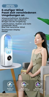 Airevo air cooler | Bladeless USB fan | 6 levels | Quietly & with timer | Humidification