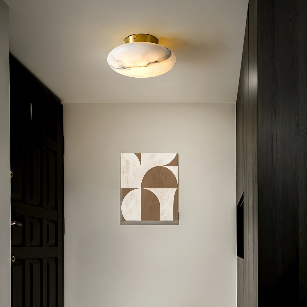 AlbaElegance – Ovale Wandlamp in Alabaster