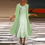 Women's Maxi Dress with Blouse Jacket - Elegant Floral Formal Dress