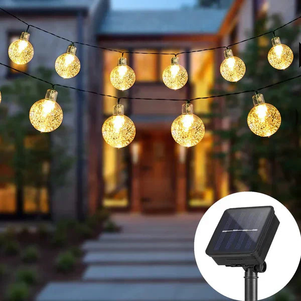 Solar-Powered Outdoor String Lights – Enchanting Festoon Fairy Lights for Terrace and Balcony, Weather Resistant LED Garland