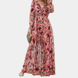 Women's Floral Maxi Dress with V-Neck for Summer Style