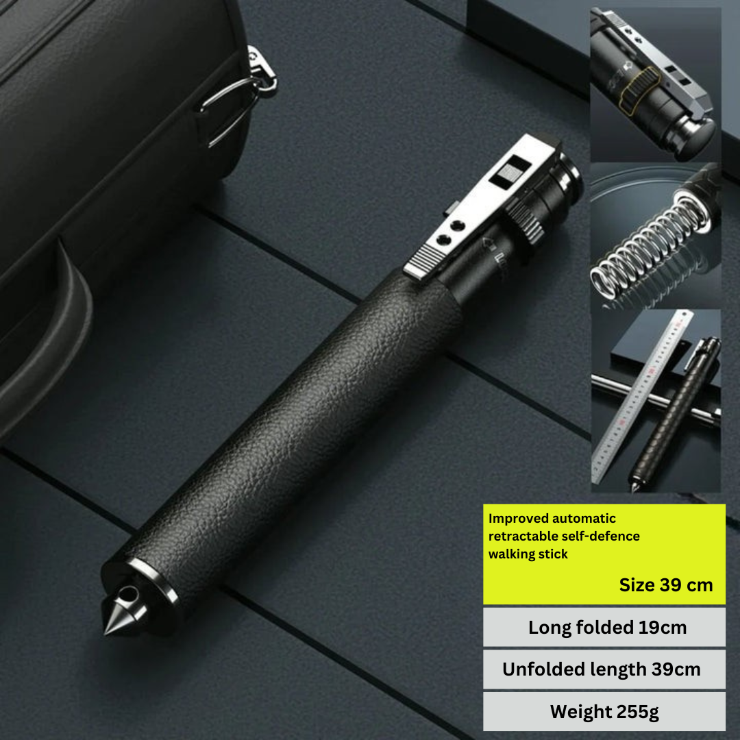 Self-Defense Hiking Stick with Automatic Mechanism
