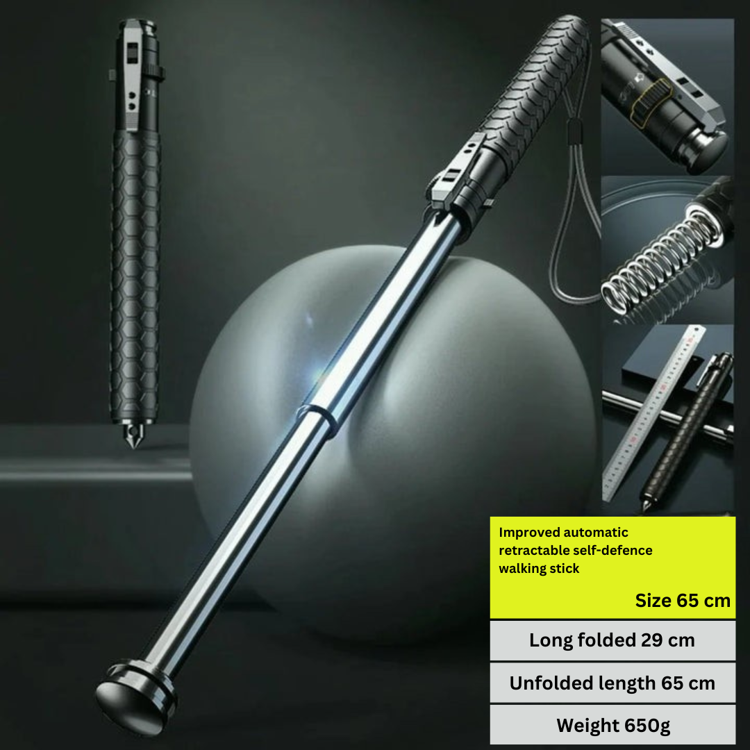 Self-Defense Hiking Stick with Automatic Mechanism