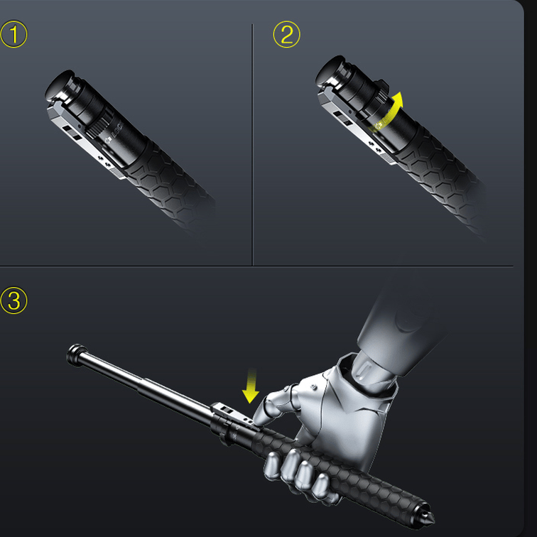 Self-Defense Hiking Stick with Automatic Mechanism