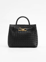 Women's Handbag Black One Size Polyurethane with Metal Twist Detail