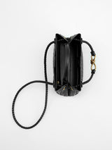 Women's Handbag Black One Size Polyurethane with Metal Twist Detail