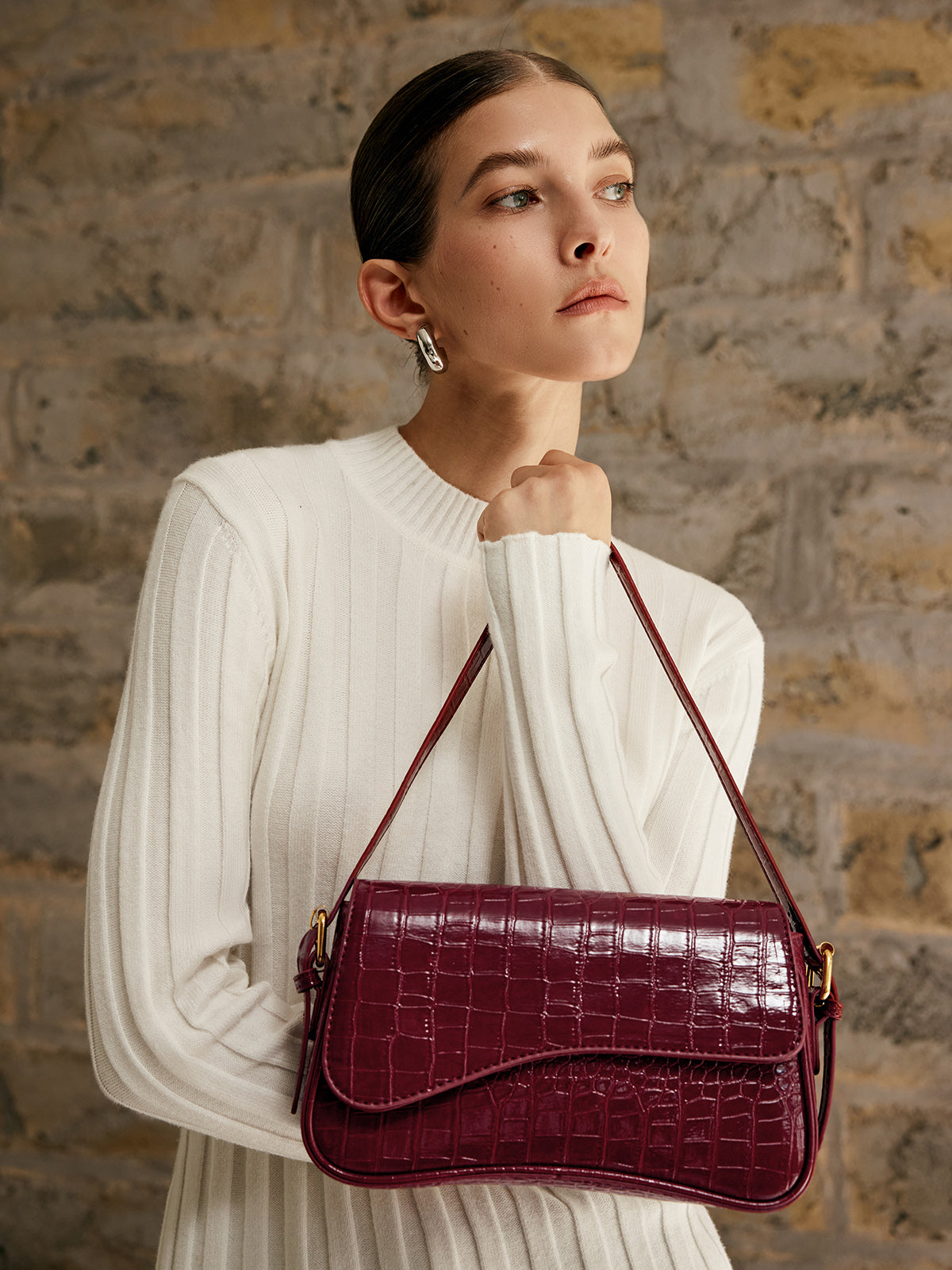 Women's Shoulder Bag Checked Pattern One Size Polyurethane