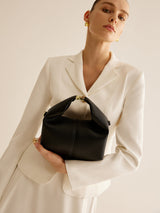 Women's Handbag Black One Size Polyurethane with Metal Detail