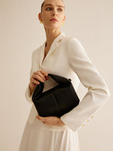 Women's Handbag Black One Size Polyurethane with Metal Detail