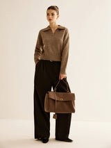 Women's Shoulder Bag Black Large Polyurethane
