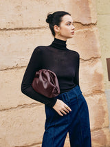 Women's Clutch Bag Black One Size Polyurethane