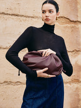 Women's Clutch Bag Black One Size Polyurethane