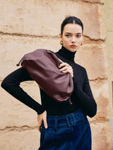 Women's Clutch Bag Black One Size Polyurethane