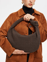 Women's Suede Handbag Brown One Size Polyurethane