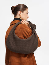 Women's Suede Handbag Brown One Size Polyurethane