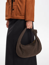 Women's Suede Handbag Brown One Size Polyurethane