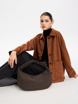 Women's Suede Handbag Brown One Size Polyurethane