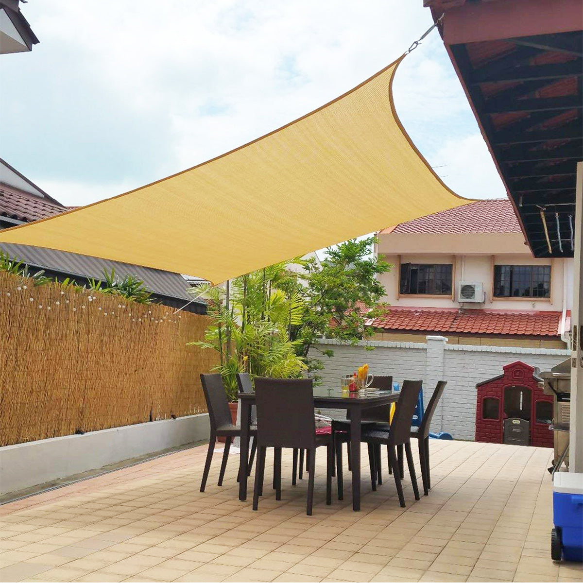 Weather-Resistant Polyester Shade for Balcony and Terrace Protection – Decorative Outdoor Canopy, Multiple Sizes Available