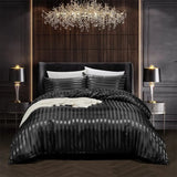 VelvetDream - Black Satin Bed Set