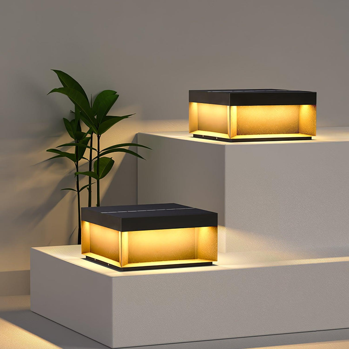 Stylish Solar Outdoor Lamp with Matte Acrylic Roof for Gardens