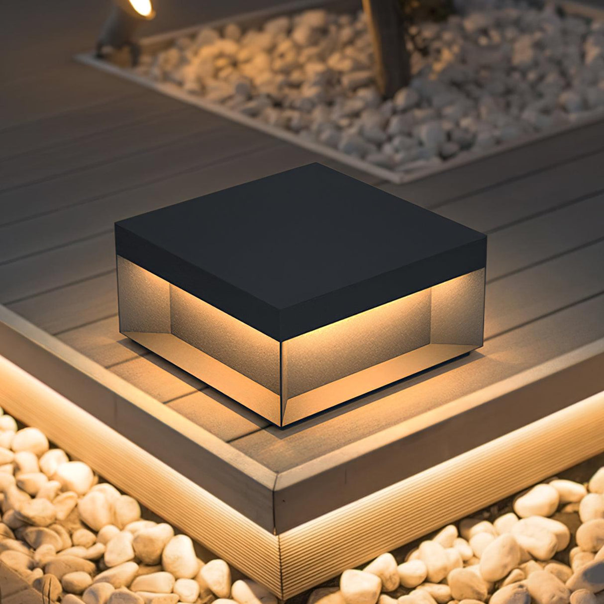 Stylish Solar Outdoor Lamp with Matte Acrylic Roof for Gardens