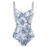 Stylish Women's Swimsuit Set with Tropical Print & Matching Wrap