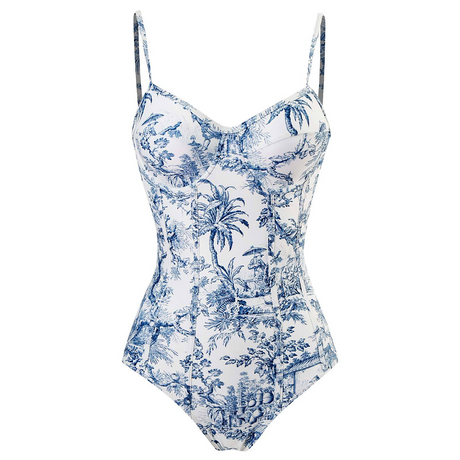 Stylish Women's Swimsuit Set with Tropical Print & Matching Wrap
