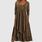 Women's Maxi Dress - Elegant A-Line Long Dress with Pockets