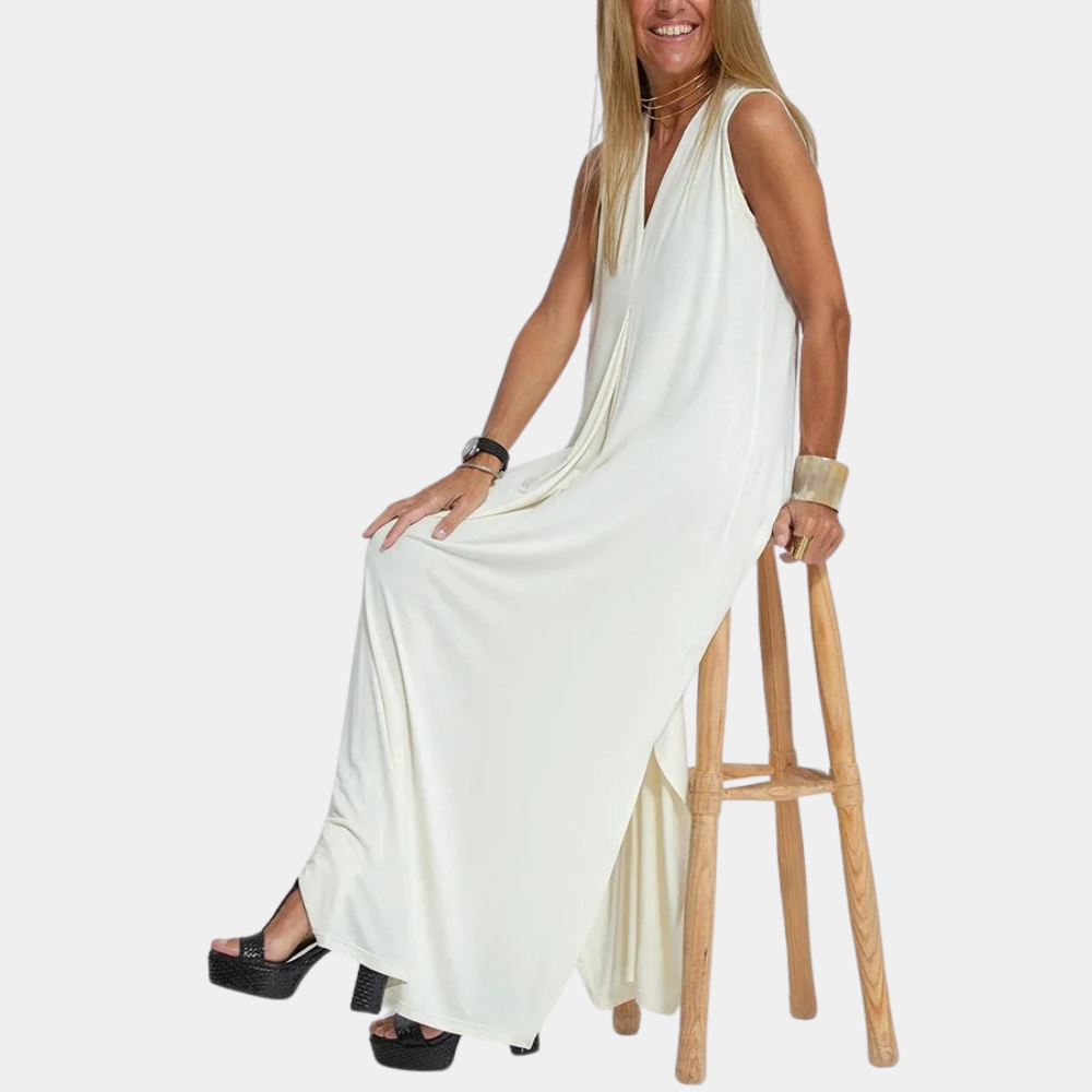 Women's White Maxi Dress, Elegant Classic Long Formal Dress for Special Occasions