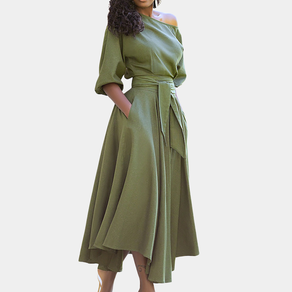 Stylish Women's Maxi Dress with Waistband - Comfortable Summer Dresses for Any Occasion